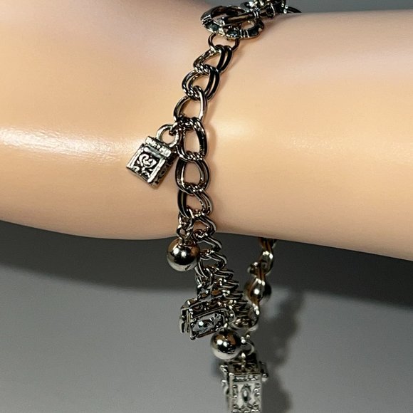 GHS Signed Sterling Silver Charm Bracelet with Charms SeidenGang - Picture 3 of 11